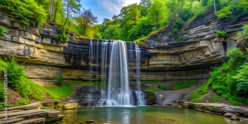 Big Clifty Falls in Madison Indiana AI Generative photo