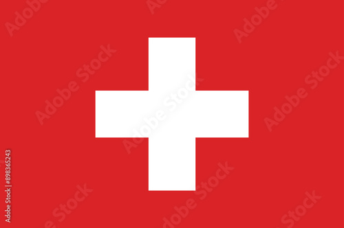 Switzerland national flag flat vector illustration. Swiss flag. 