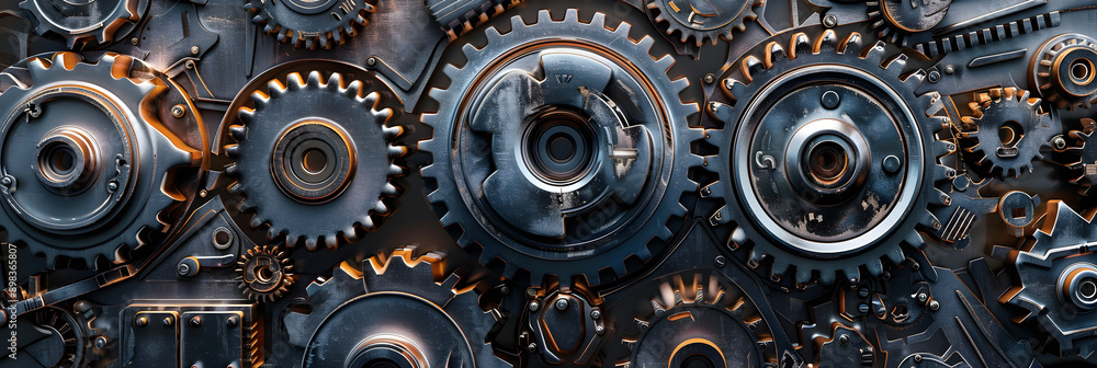 Intricate Mechanical Gear System Showcasing Engineering Precision and High-Quality Craftsmanship Intricate Mechanical Gear System Showcasing Engineering Precision and High-Quality Craftsmanship
