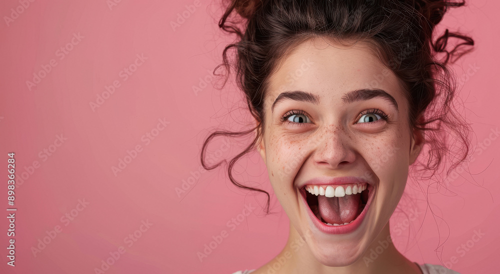 Happy and excited indian woman face Happy and excited indian woman face