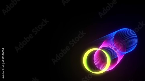 Moving neon circles with echo animation photo