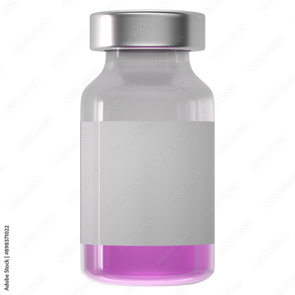 Ampoule Vaccine liquid pink front view Ampoule Vaccine liquid pink front view