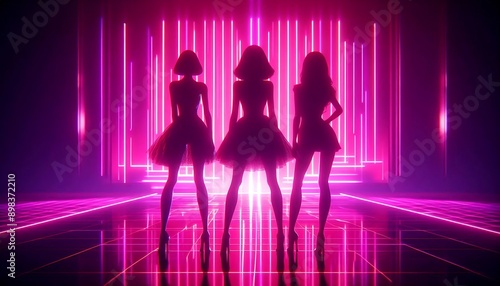 Kpop idols from South Korea, Kpop music group, Generative AI