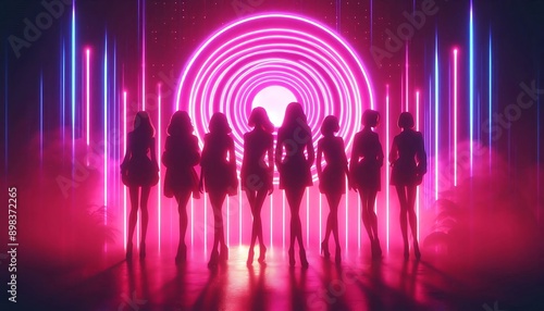 Kpop idols from South Korea, Kpop music group, Generative AI