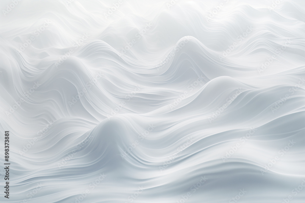 Fototapeta premium Abstract horizontal background, white waves and hills. Textured surface of fabric or paper.