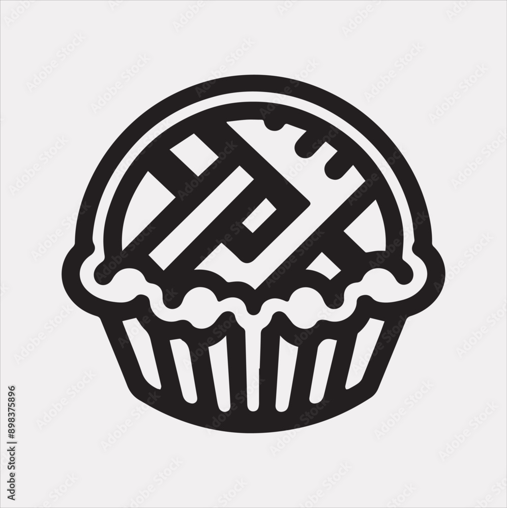 Pie icon silhouette vector on a white background Pie icon silhouette vector on a white background