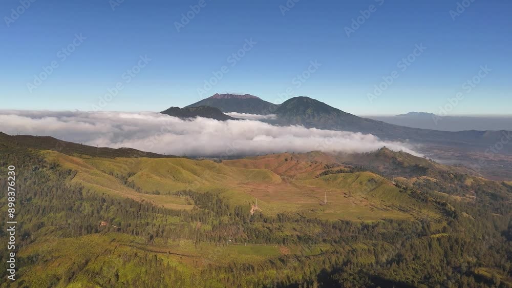 Aerial view of Kawah Wurung or Wurung Crater East Java Aerial view of Kawah Wurung or Wurung Crater East Java