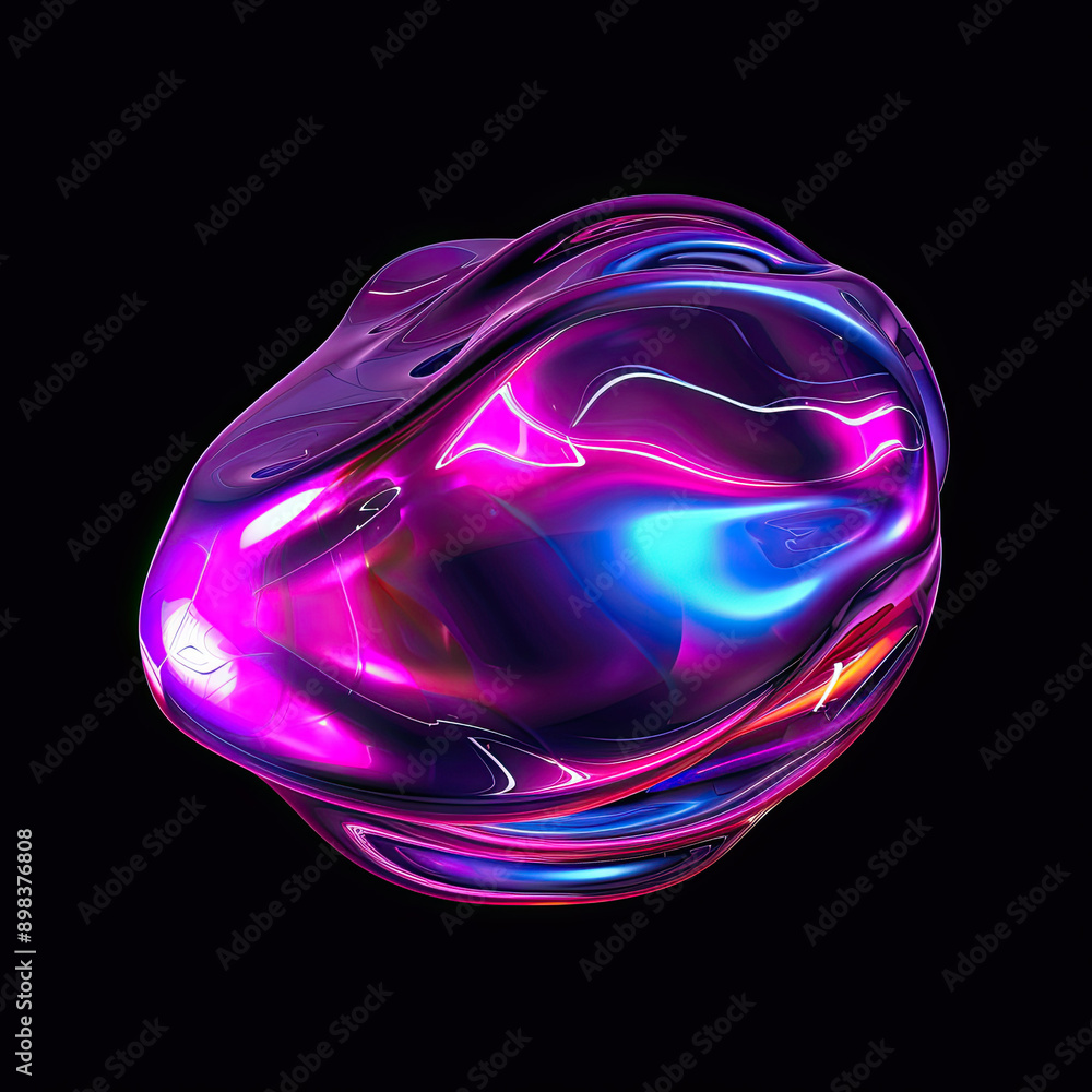 Bold holographic liquid shape isolated on black background striking futuristic design vibrant colors digital art modern technology sleek and shiny effect eye-catching visual abstract symbol Bold holographic liquid shape isolated on black background striking futuristic design vibrant colors digital art modern technology sleek and shiny effect eye-catching visual abstract symbol