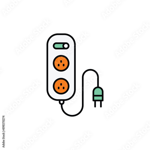 Plug icon design with white background stock illustration