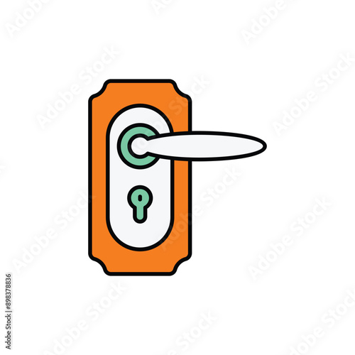 Door Handle icon design with white background stock illustration