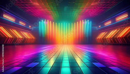 Colorful retro dancefloor backdrop