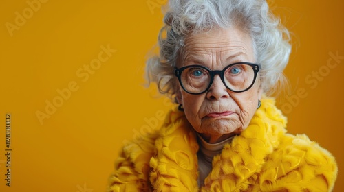 Woman in Yellow Sweater Leaning Against Yellow Wall