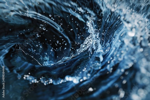 Underwater view of water turbulence photo