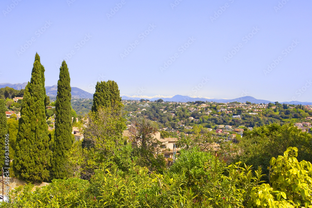 Panorama from observation desk in Cagnes-sur-Mer, France Panorama from observation desk in Cagnes-sur-Mer, France