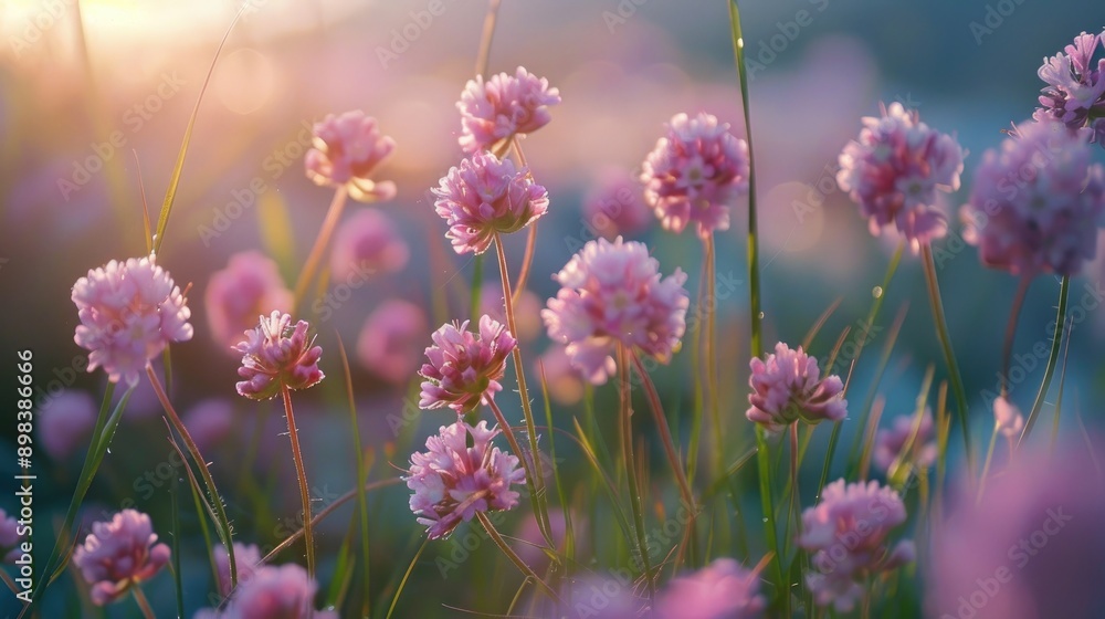 Obraz premium Flowering Armeria maritima plants
