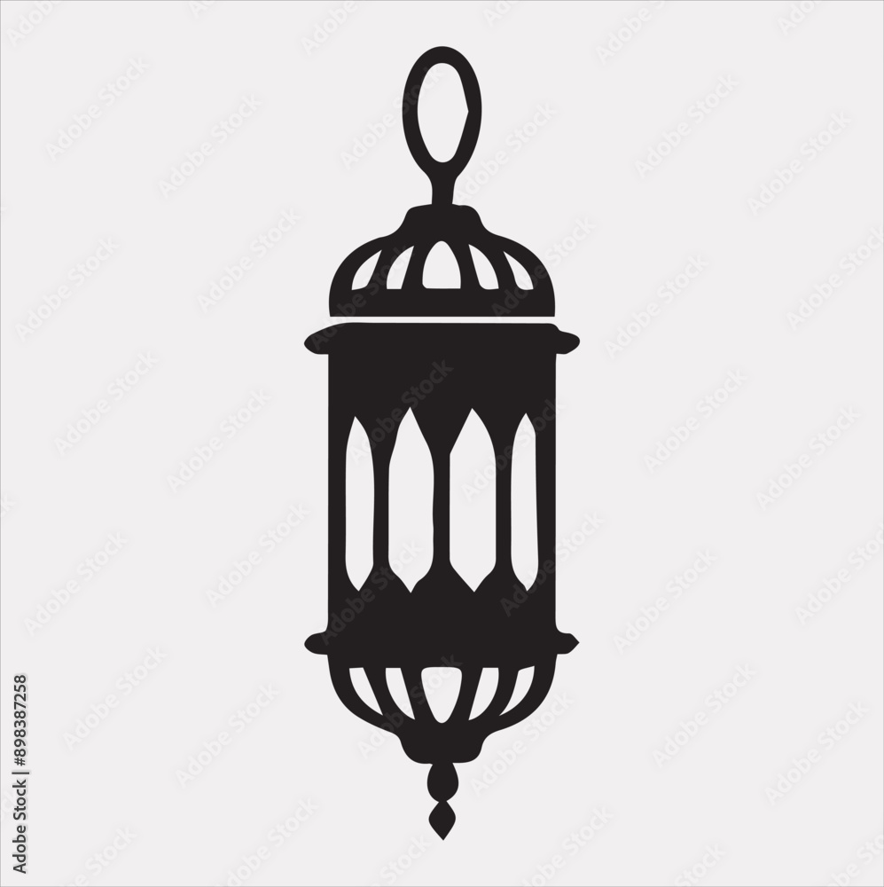 Ramadan lanterns silhouette simple and clean flat line art lamp on white background Ramadan lanterns silhouette simple and clean flat line art lamp on white background