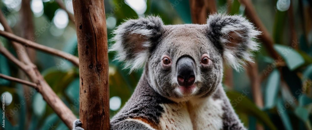 Fototapeta premium koala in a wild, koala on a tree