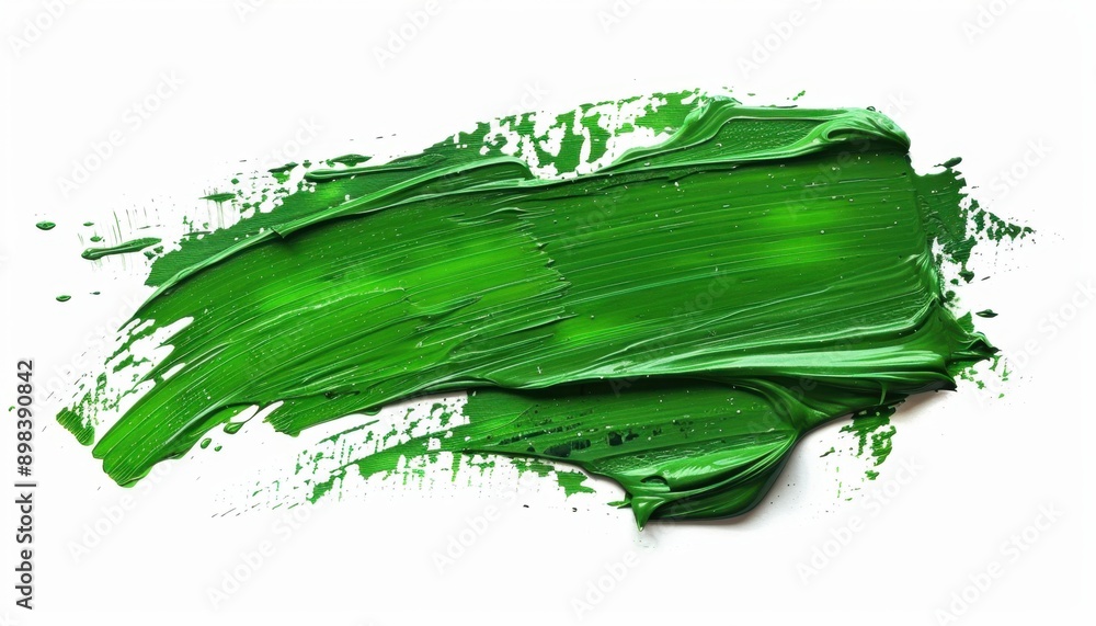 Green Paint Stroke on White Background Green Paint Stroke on White Background