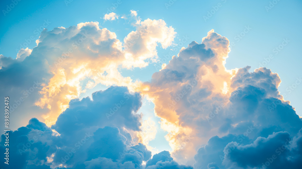 Dramatic cumulus clouds with sunlight shining through Dramatic cumulus clouds with sunlight shining through