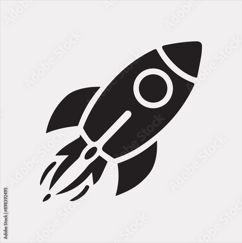 rocket vector silhouette on a white background
