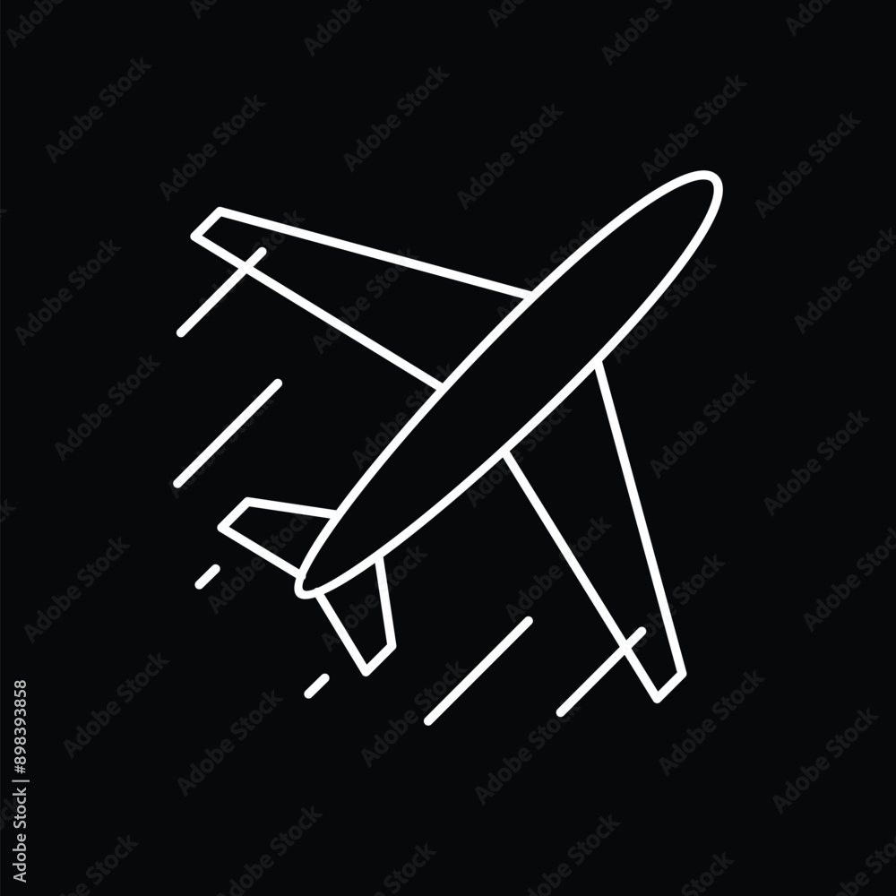 Flying airplane line icon. Transportation symbol. Vector illustration for graphic and web design. Flying airplane line icon. Transportation symbol. Vector illustration for graphic and web design.