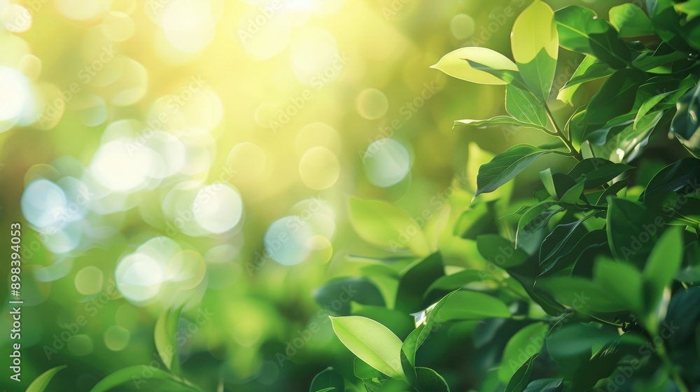 Blurred green light leafy background in the morning Blurred green light leafy background in the morning