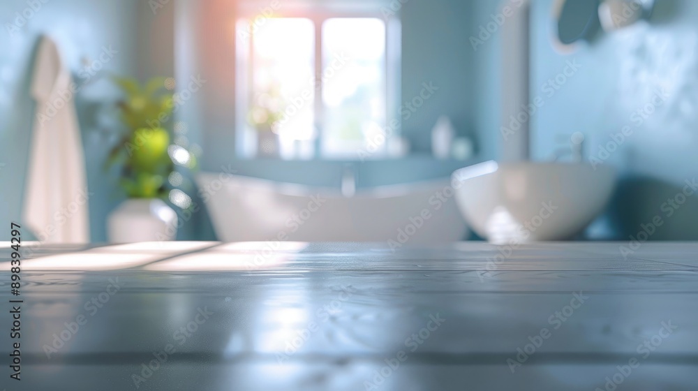 Blurred Bathroom Seen on Table Top Blurred Bathroom Seen on Table Top