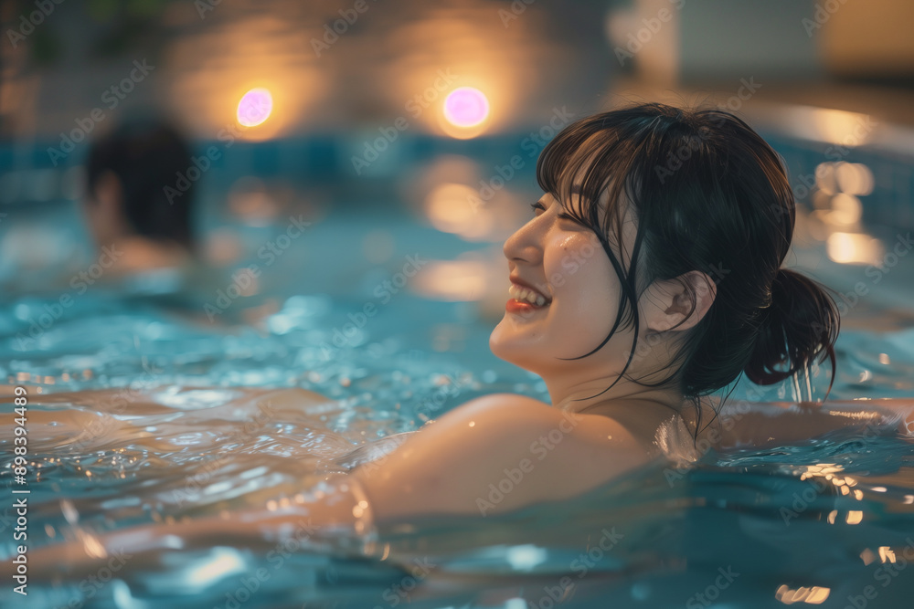 Obraz premium スパでくつろぐ綺麗なアジア人女性