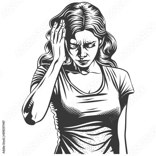 Woman Suffering from a Headache