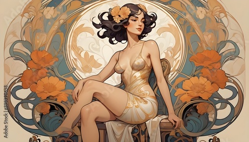 Art Nouveau-style AI-Generated illustration