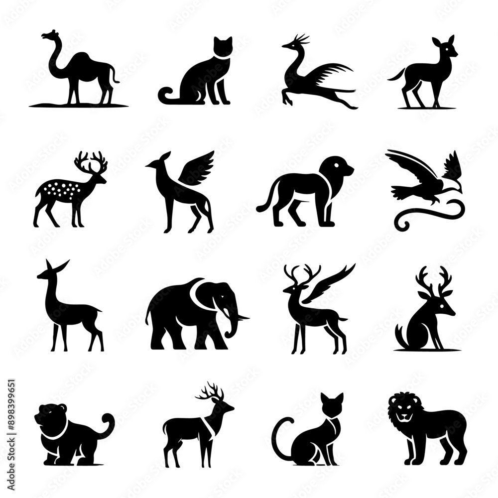 Fototapeta premium A set of animal silhouettes