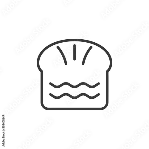 Line art icon of a slice of toasted bread
