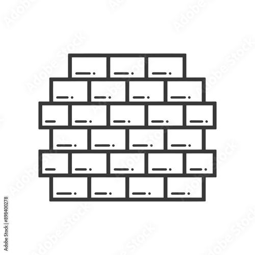Line art illustration of a brick wall