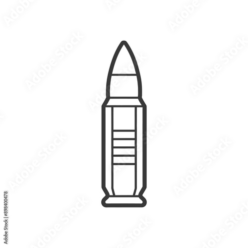 Line Art Illustration of a Bullet