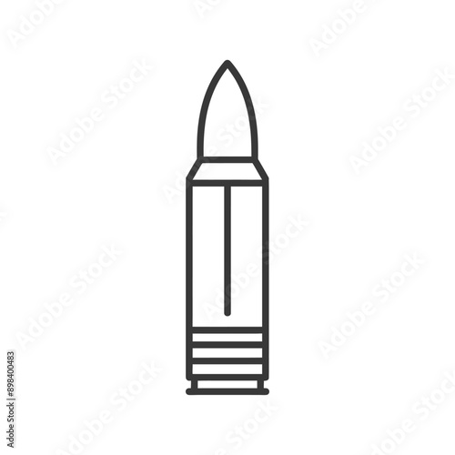 Line drawing of a bullet cartridge and projectile