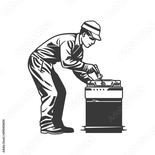 A Man Filling a Gas Can With Gasoline
