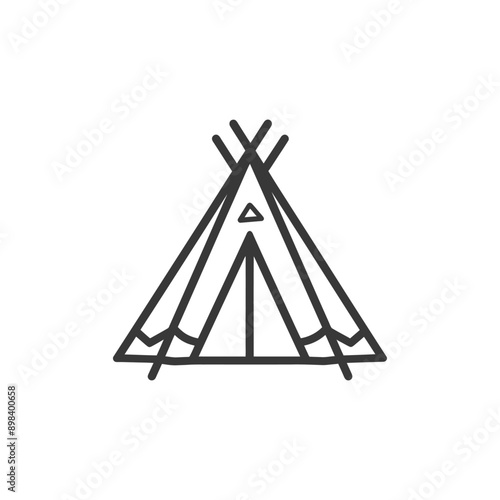 A Line Drawing of a Traditional Native American Teepee