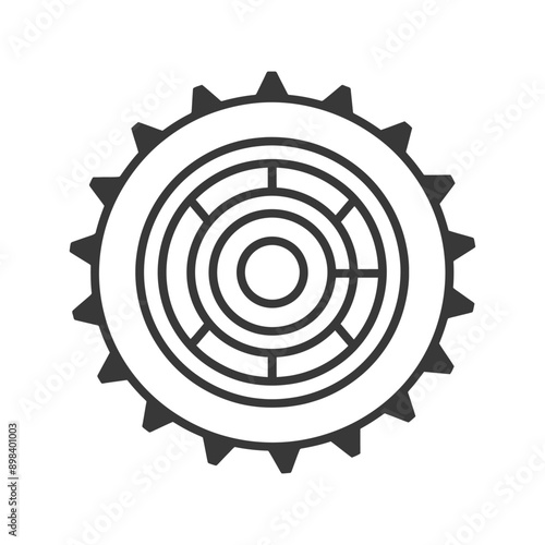 Gear with a Circular Maze Pattern Inside