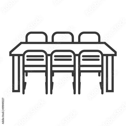 Table with four chairs line art