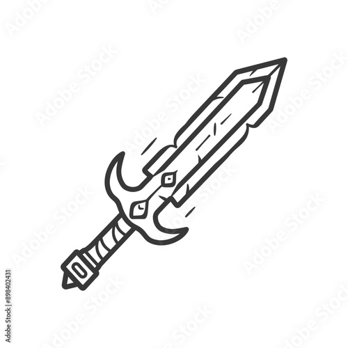 Hand drawn Illustration of a Fantasy Sword