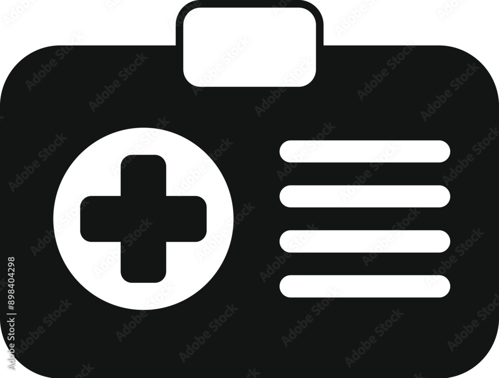 Black and white medical id card displaying important health information Black and white medical id card displaying important health information