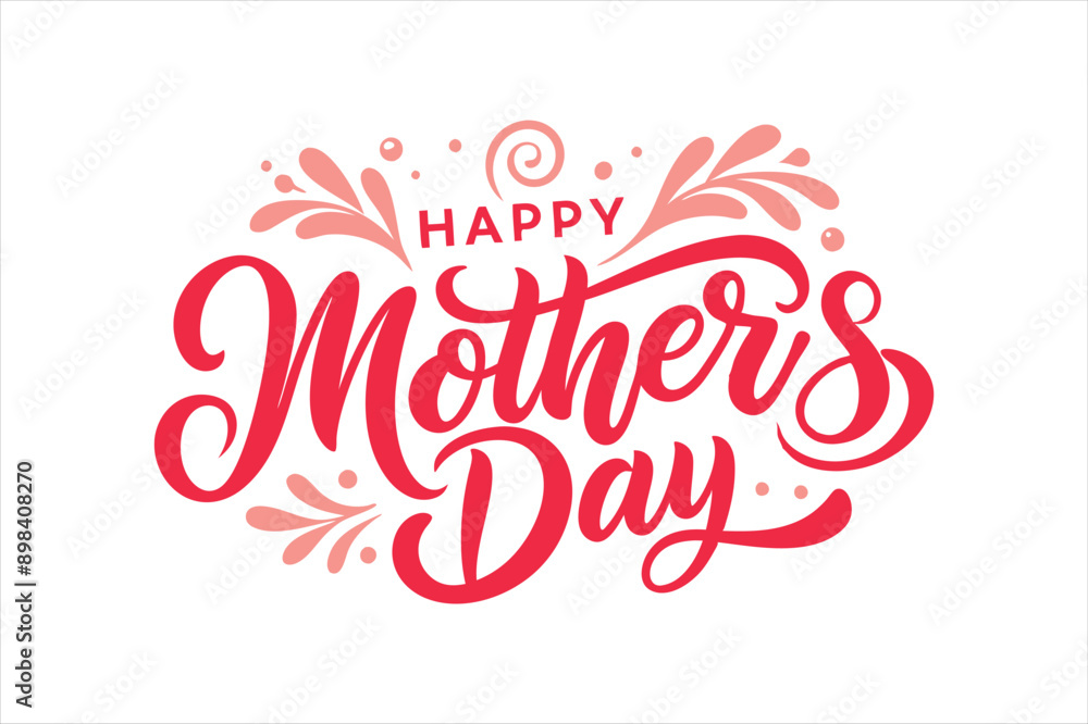 A typography for the text happy mother's day calligraphy style with simple ornament for t shirt design vector art illustration A typography for the text happy mother's day calligraphy style with simple ornament for t shirt design vector art illustration