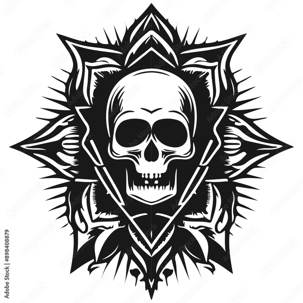 black tattoo design, skull black tattoo design, skull