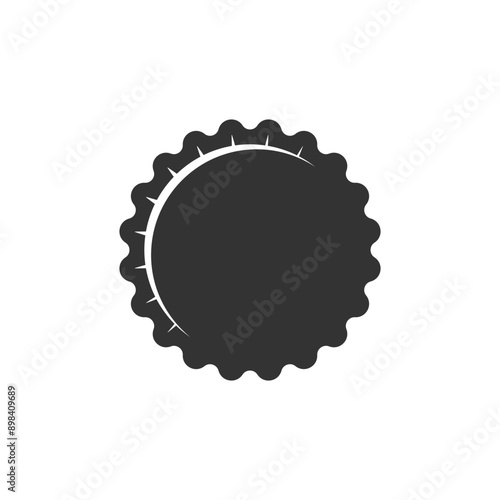 Bottle cap graphic icon. Water or beer bottle cap sign isolated on white background. Vector illustration