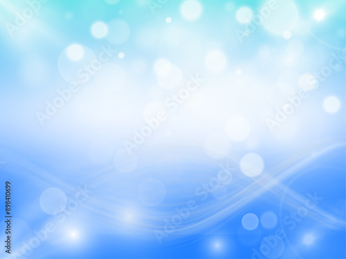 Light blue and blue gradation, glitter, smooth curves, spots gather in the center