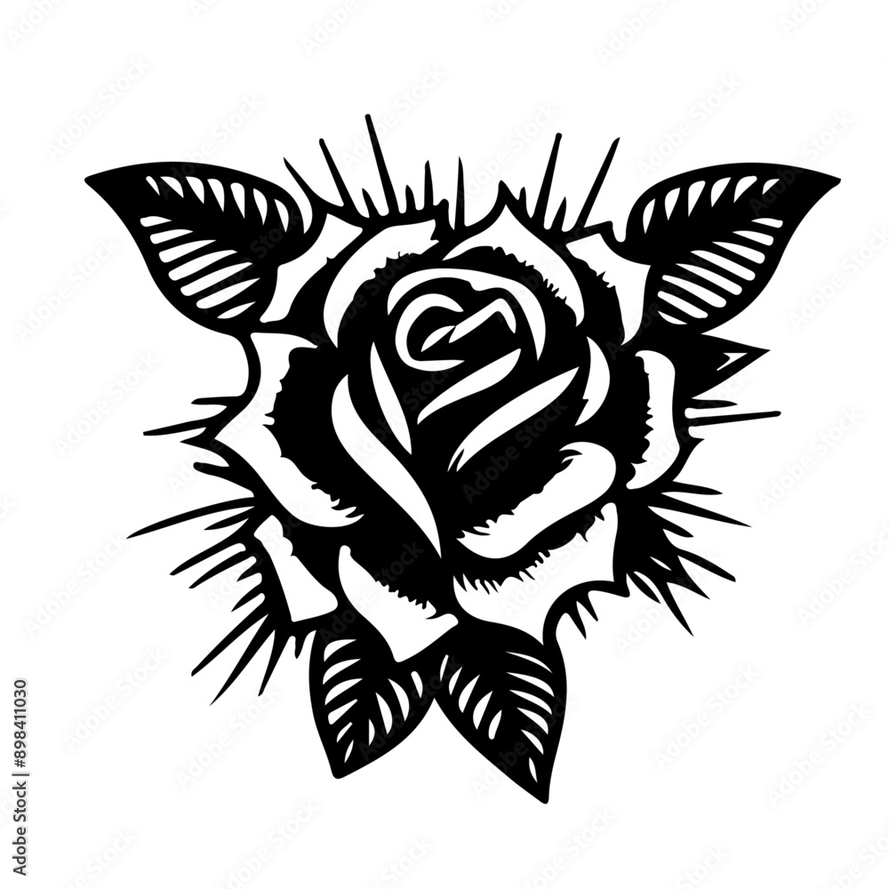 Fototapeta premium black tattoo design rose