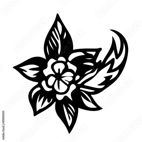 black tattoo design, rose