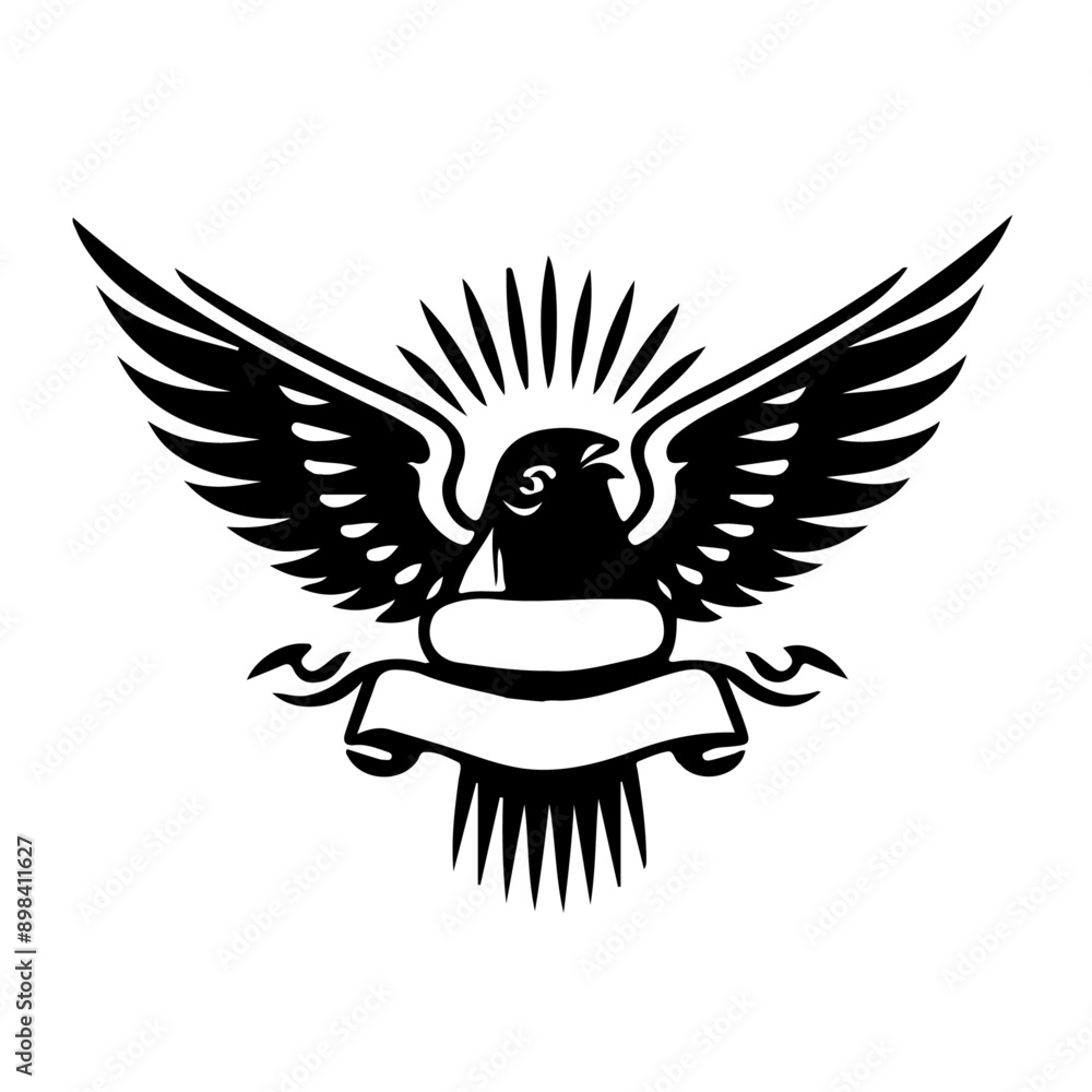 Obraz premium black tattoo design bird
