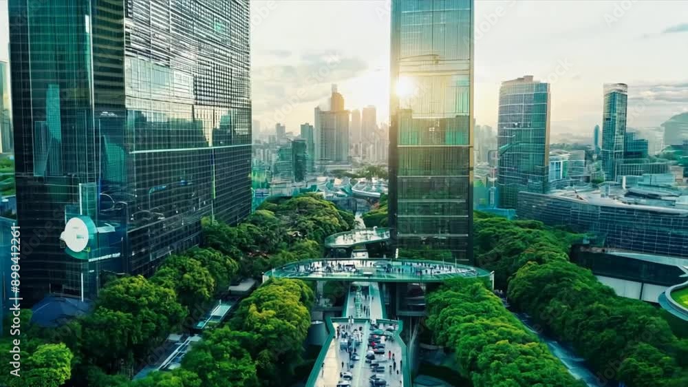 Eco-friendly building in the modern city.