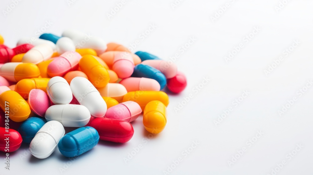 Colorful pills on a white background. Colorful pills on a white background.